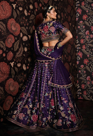Ridhi Mehra-Miraan Purple Embroidered Lehenga Set-INDIASPOPUP.COM