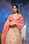 Ridhi Mehra - Champagne & Pink Embroidered Lehenga Set - INDIASPOPUP.COM