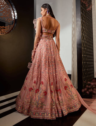 Ridhi Mehra-Floryn Pink Embroidered Lehenga Set-INDIASPOPUP.COM