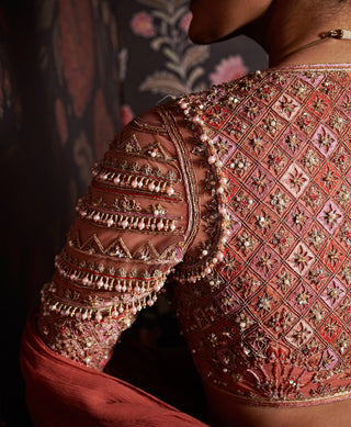 Ridhi Mehra-Shaili Pink Embroidered Saree With Blouse-INDIASPOPUP.COM