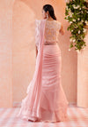 Light Pink Helenor Draped Saree Set