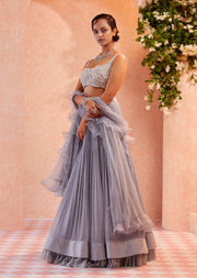 Grey Perrine Lehenga Set