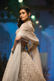 Ridhi Mehra - Champagne & Ivory Lehenga Set - INDIASPOPUP.COM