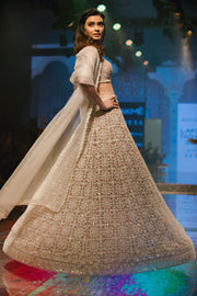 Ridhi Mehra - Champagne & Ivory Lehenga Set - INDIASPOPUP.COM