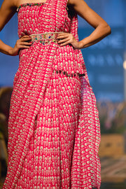 Ridhi Mehra - Pink Tube Saree With Belt - INDIASPOPUP.COM