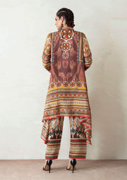 Rajdeep Ranawat-Brown Draped Tunic With Printed Palazzo-INDIASPOPUP.COM
