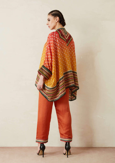 Rajdeep Ranawat-Orange Printed Tunic With Palazzo-INDIASPOPUP.COM