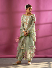 Rachit Khanna Turquoise-Mint Kurta Set-INDIASPOPUP.COM