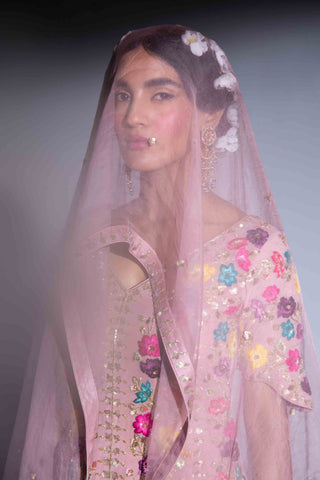 Rachit Khanna Turquoise-Dark Rosegold Embroidered Kurta Set-INDIASPOPUP.COM