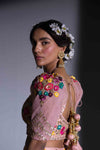 Rachit Khanna Turquoise-Dark Rosegold Lehenga Set-INDIASPOPUP.COM