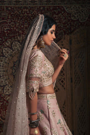 Rachit Khanna Turquoise-Powder Pink Nilofer Lehenga Set-INDIASPOPUP.COM