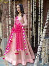 Pink Chanderi Anarkali Set