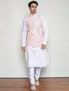 Arjun Kilachand-Rose Pink Geometric Embroidered Bundi Set-INDIASPOPUP.COM