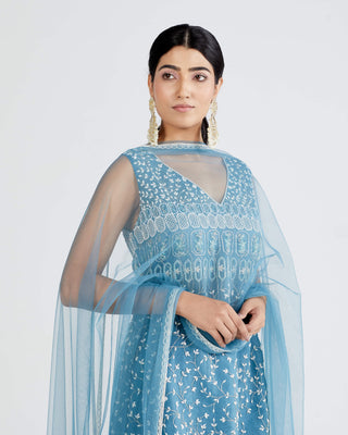 Megha Bansal-Blue Surkh Zainaab Kurta Set-INDIASPOPUP.COM