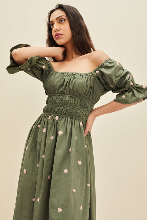 Meadow-Sage Green Dress-INDIASPOPUP.COM