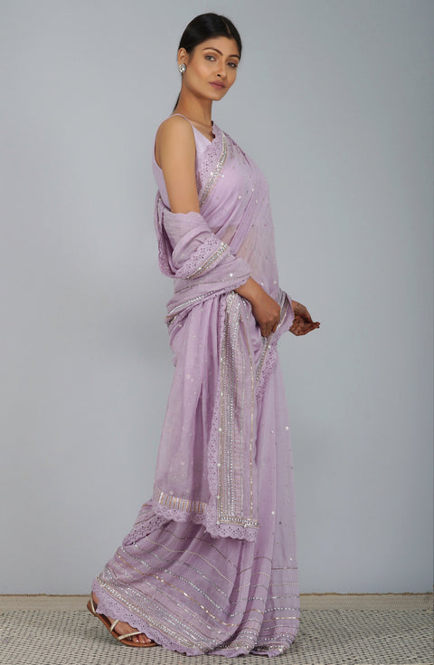 Devyani Mehrotra-Lavender Flirty Sequins Saree-INDIASPOPUP.COM