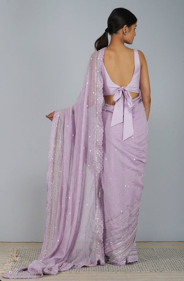Devyani Mehrotra-Lavender Flirty Sequins Saree-INDIASPOPUP.COM