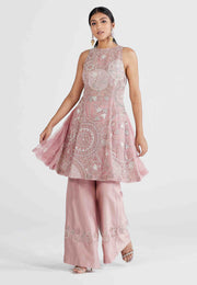 Megha Bansal-Barbie Pink Amira Kurta Set-INDIASPOPUP.COM