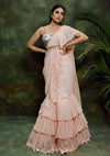 Archana Kochhar-Pink Floral Print Saree Set-INDIASPOPUP.COM