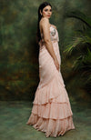 Archana Kochhar-Pink Floral Print Saree Set-INDIASPOPUP.COM
