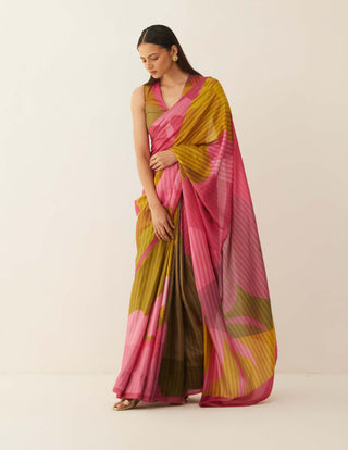 Shivani Bhargava-Multicolor Natural Silk Sari And Unstitched Blouse-INDIASPOPUP.COM