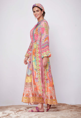 Siddhartha Bansal-Prined Kaftan Dress-INDIASPOPUP.COM