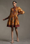 Ritu Kumar-Yellow Printed Short Dress-INDIASPOPUP.COM