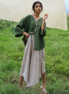 Pozruh-Pastel Grey & Green Stripe Skirt & Top-INDIASPOPUP.COM