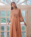 Sanya Gulati-Rose Gold Asymmetric Kurta With Pants-INDIASPOPUP.COM