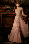 Sanya Gulati-Blush Pink Gown With Peplum Bustier-INDIASPOPUP.COM