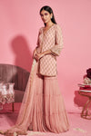 Sanya Gulati-Pink Shirt And Tiered Sharara Set-INDIASPOPUP.COM