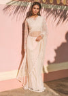 Mishru-Beige Embroidered Saree & Blouse-INDIASPOPUP.COM