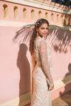 Mishru-Beige Embroidered Saree & Blouse-INDIASPOPUP.COM