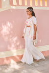 Mishru-Ivory Crop Top With Pants & Cape-INDIASPOPUP.COM