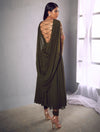 Shloka Khialani-Olive Green Embellished Anarkali With Pants-INDIASPOPUP.COM