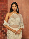 Shloka Khialani-Ivory Alaia Top With Ruffled Hem Skirt-INDIASPOPUP.COM