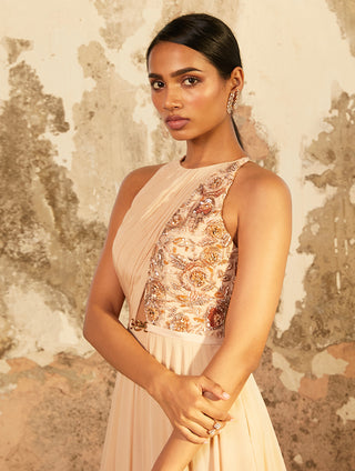 Shloka Khialani-Demi Beige Embellished Gown-INDIASPOPUP.COM