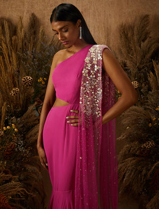 Shloka Khialani-Hot Pink Giselle Embellished Lehenga Set-INDIASPOPUP.COM