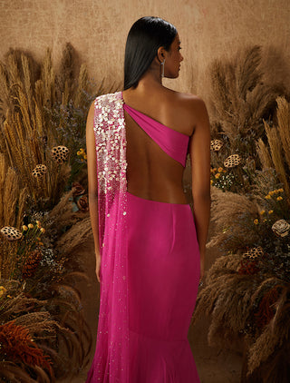 Shloka Khialani-Hot Pink Giselle Embellished Lehenga Set-INDIASPOPUP.COM