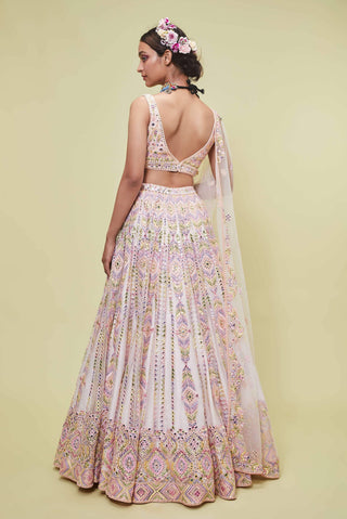 Tamanna Punjabi Kapoor-Blush Peach Mirror Embellished Lehenga Set-INDIASPOPUP.COM