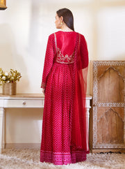 Shyam Narayan Prasad-Maroon Embroidered Anarkali Set-INDIASPOPUP.COM