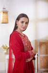 Shyam Narayan Prasad-Maroon Embroidered Anarkali Set-INDIASPOPUP.COM