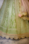Shyam Narayan Prasad-Green Embroidered Lehenga Set-INDIASPOPUP.COM