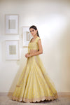 Shyam Narayan Prasad-Light Yellow Embroidered Lehenga Set-INDIASPOPUP.COM