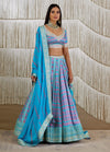 Shyam Narayan Prasad-Light Blue Embroidered Lehenga Set-INDIASPOPUP.COM