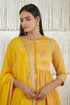 Shyam Narayan Prasad-Mustard Embroidered Sharara Set-INDIASPOPUP.COM