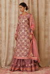 Shyam Narayan Prasad-Purple Embroidered Kurta Skirt Set-INDIASPOPUP.COM