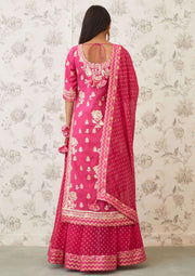 Shyam Narayan Prasad-Pink Embroidered Brocade Kurta Set-INDIASPOPUP.COM