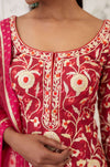 Shyam Narayan Prasad-Pink Embroidered Brocade Lehenga Set-INDIASPOPUP.COM