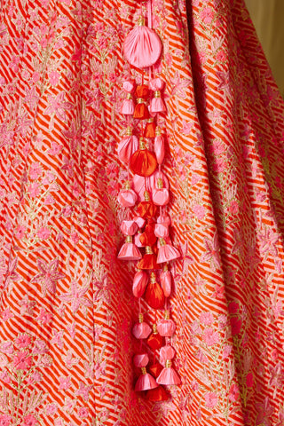 Shyam Narayan Prasad-Bright Pink Gota Embroidered Lehenga Set-INDIASPOPUP.COM